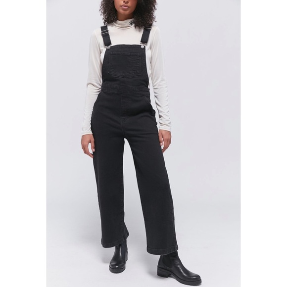 Wide Leg Ribcage Bib Overalls 